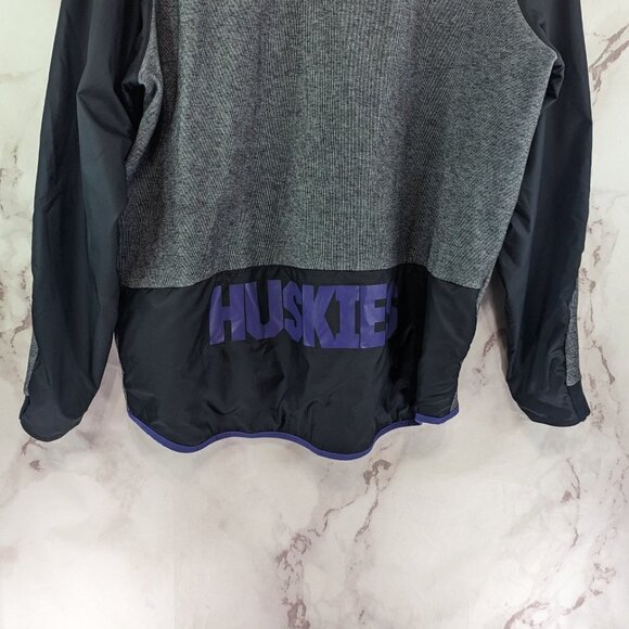 Washington Huskies Jacket Mens XL Nike Zip Gray Black Wind Hooded Stretch - Picture 6 of 10